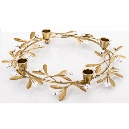 Świecznik metalowy na 4 świece złoty 4,5x32 cm CERCHIO