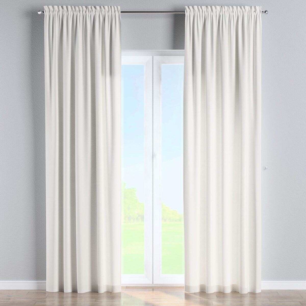 Zasłona na kanale z grzywką 1 szt. 130x245 biały