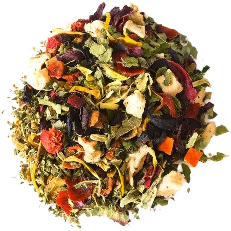 Herbata ziołowa bomba witaminowa WITALNOŚĆ mięta melisa hibiskus anyż 100g - herbata liściasta sypana mieszanka napar susz