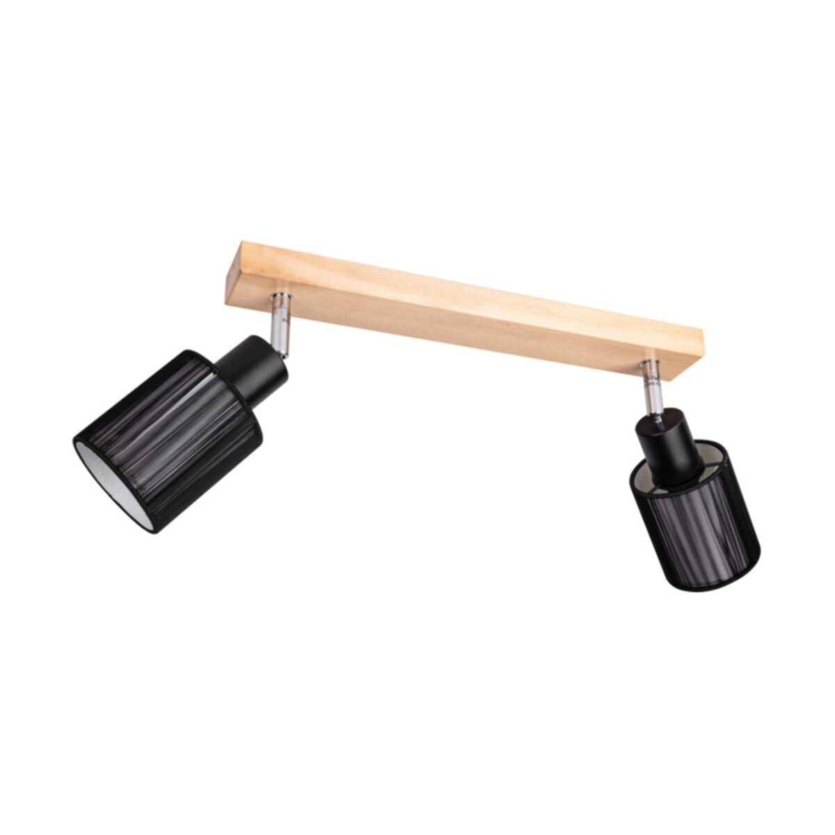 Drewniana Lampa Sufitowa BRITOP Lighting 2xE14 Max.40W Naturalna Brzoza FSC z Czarną Tkaniną, Polski Producent, 1 szt.