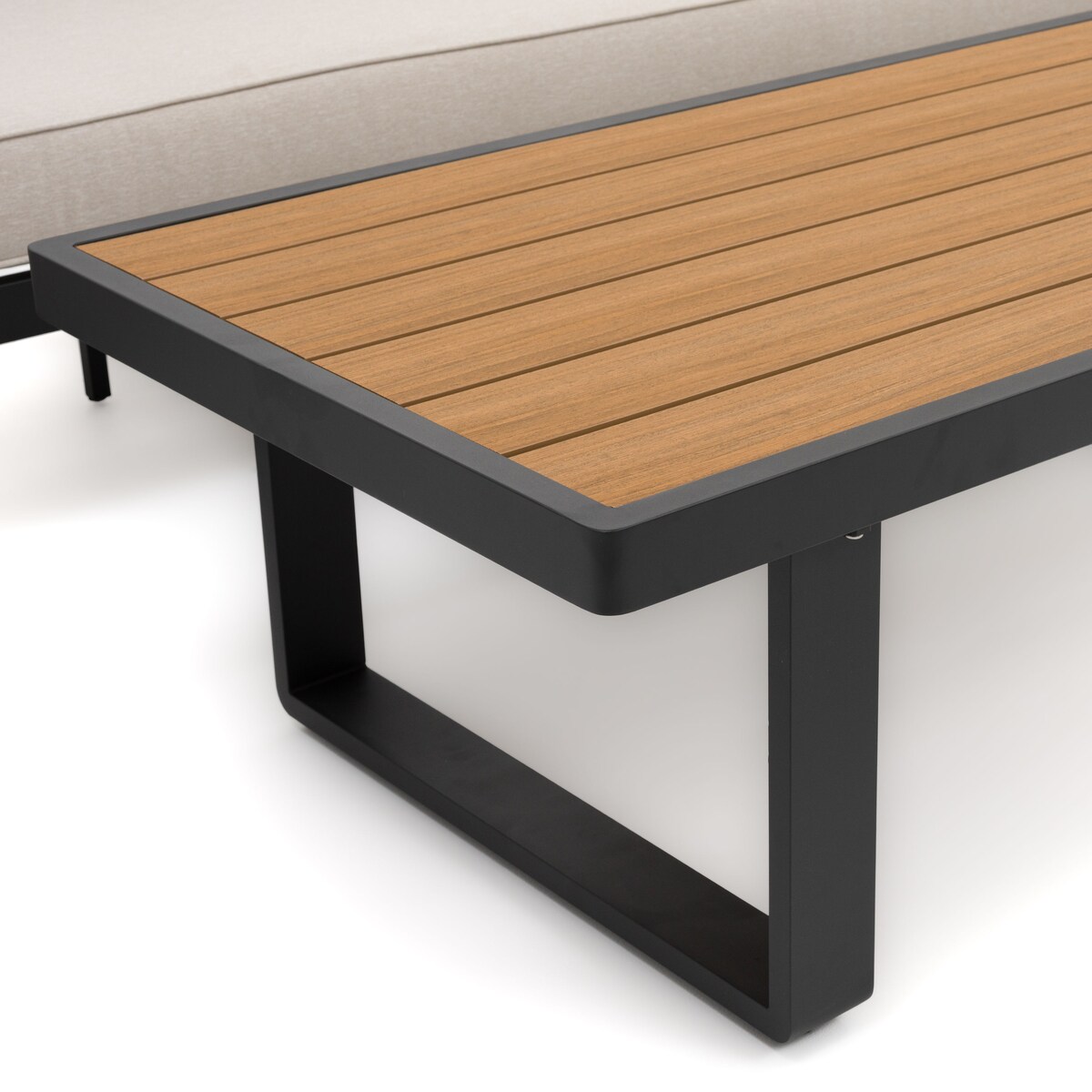 Meble ogrodowe duży narożnik nowoczesny aluminium ATOL grafitowo-beżowy