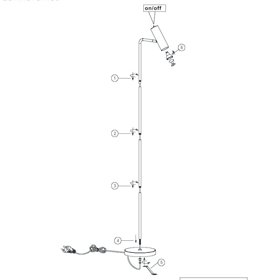 Lampa podłogowa Marley 412400132 czarna tuba stojąca do gabinetu