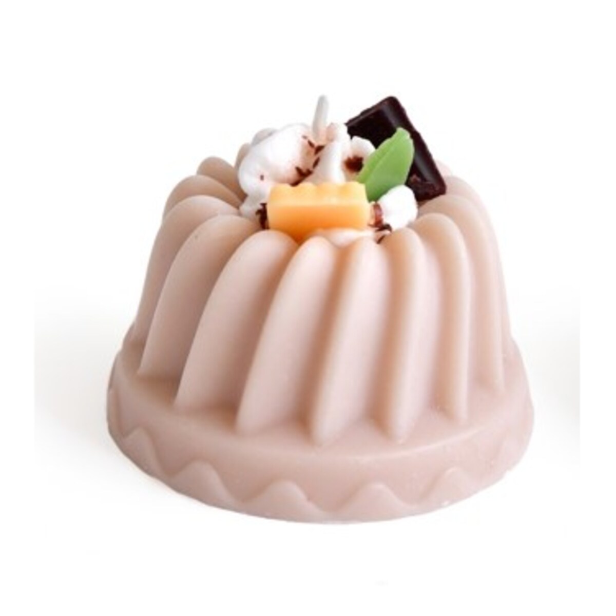 Świeca PYCHOTKA 6x4,5cm parafinowa beżowa