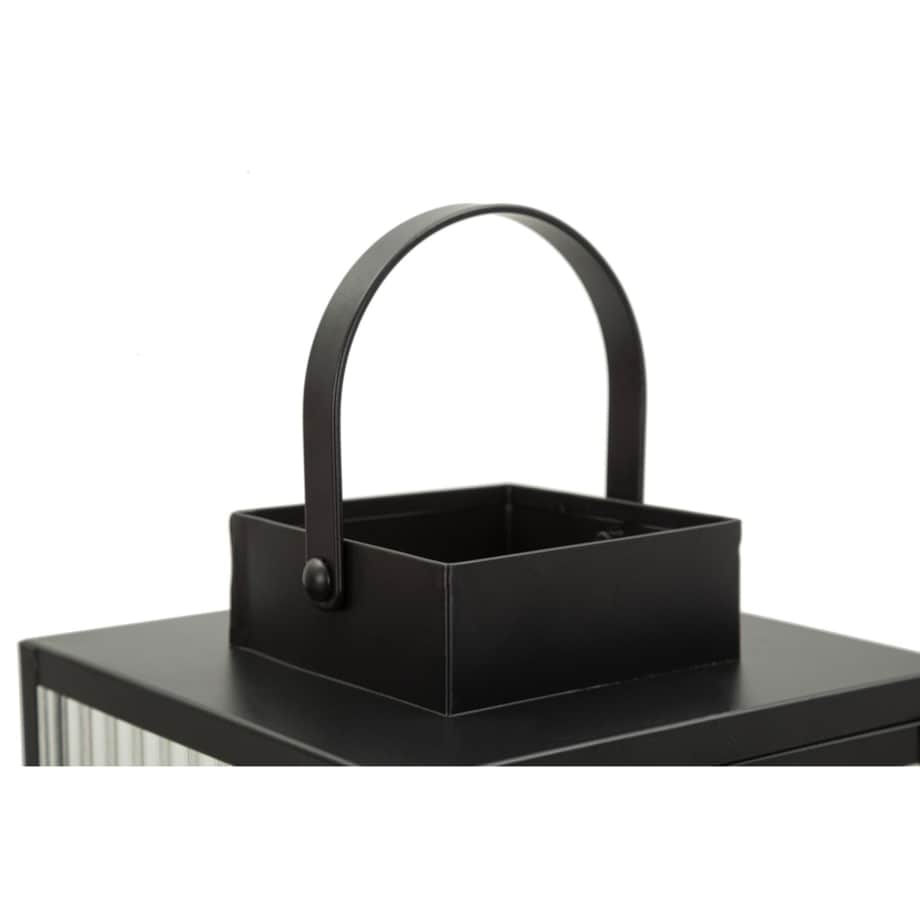 Lampion dekoracyjny Simply, kolor czarny, metal i szkło, 15,5 x 15,5 x 28,5 cm, styl nowoczesny, dekoracja do salonu, Mauro Ferretti