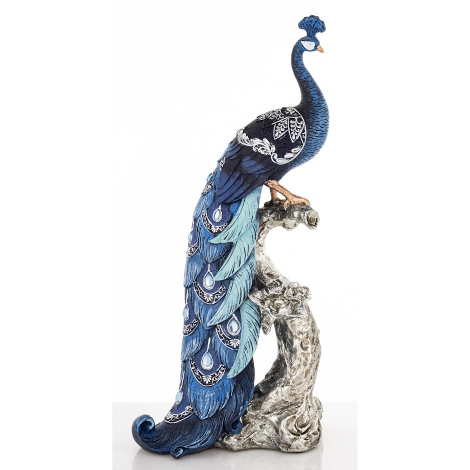 Dekoracja - Paw 40x20x12,5 cm ZAMPA-3 niebieski