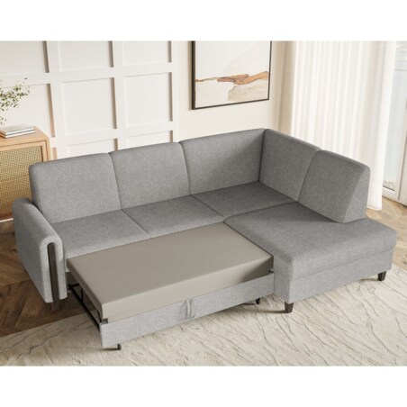 Rozkładany narożnik FLORA w tkannie bubble prawostronny- szary