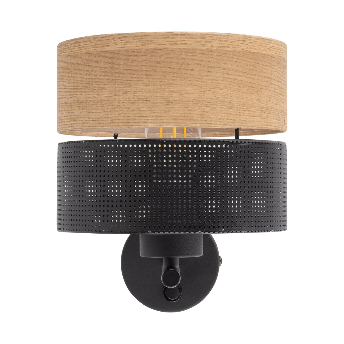 Kinkiet NICOL Czarny/Beżowy Na Żarówkę E27 TK Lighting