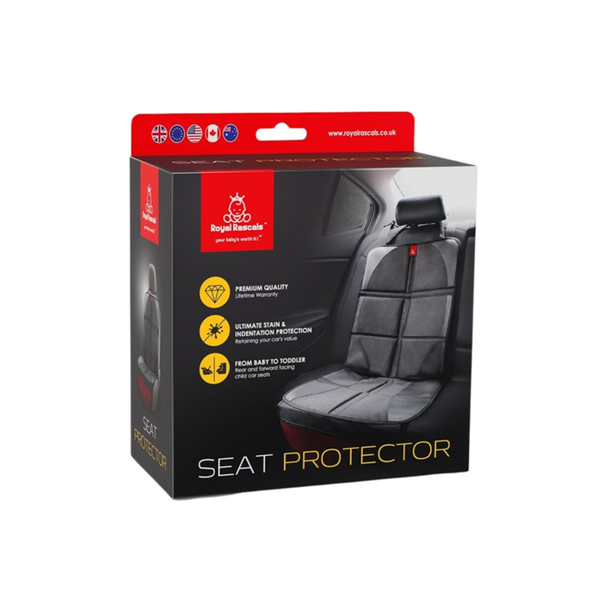 Mata pod fotelik samochodowy, czarna, Royal Rascals