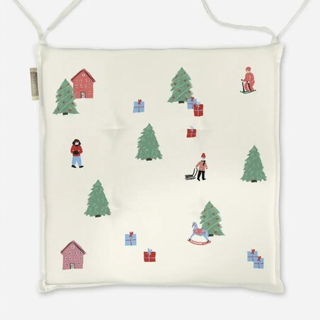Poduszka świąteczna na krzesło - Świąteczny pejzaż