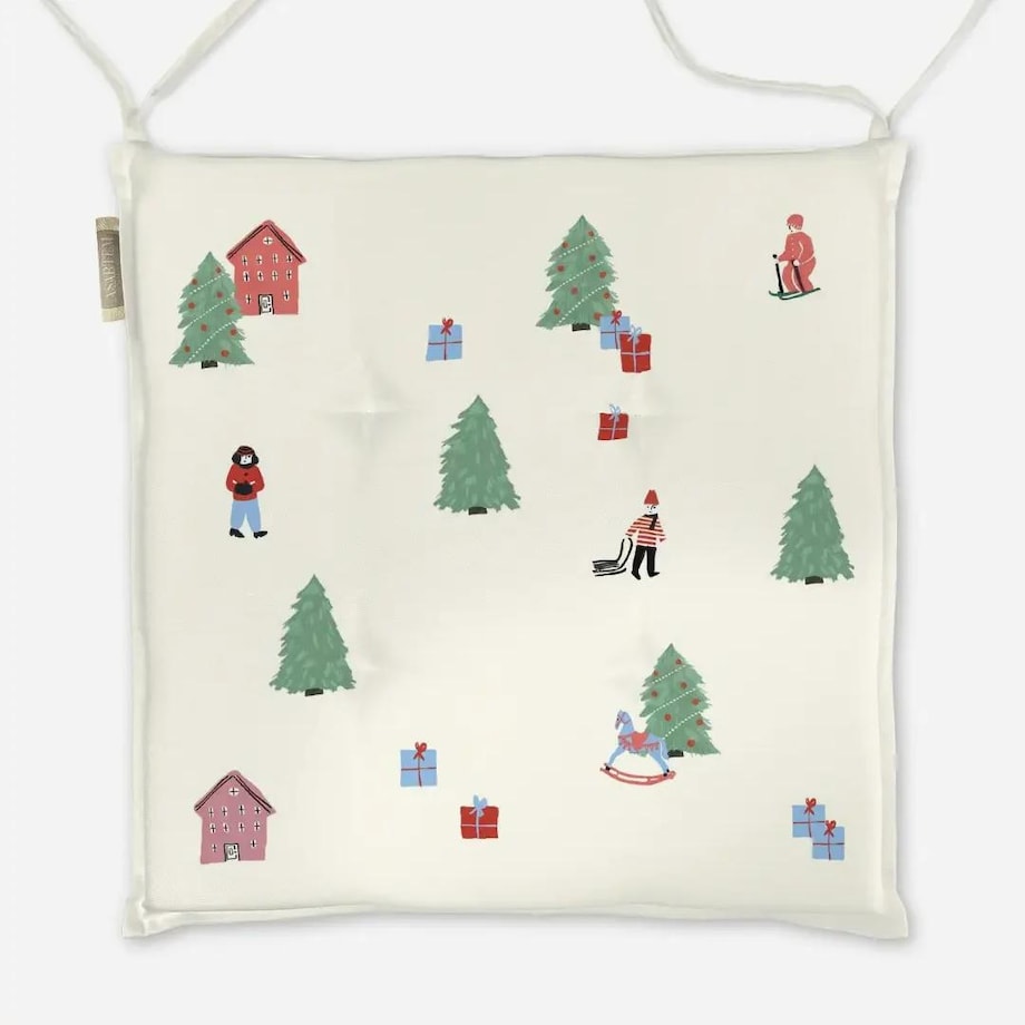 Poduszka świąteczna na krzesło - Świąteczny pejzaż