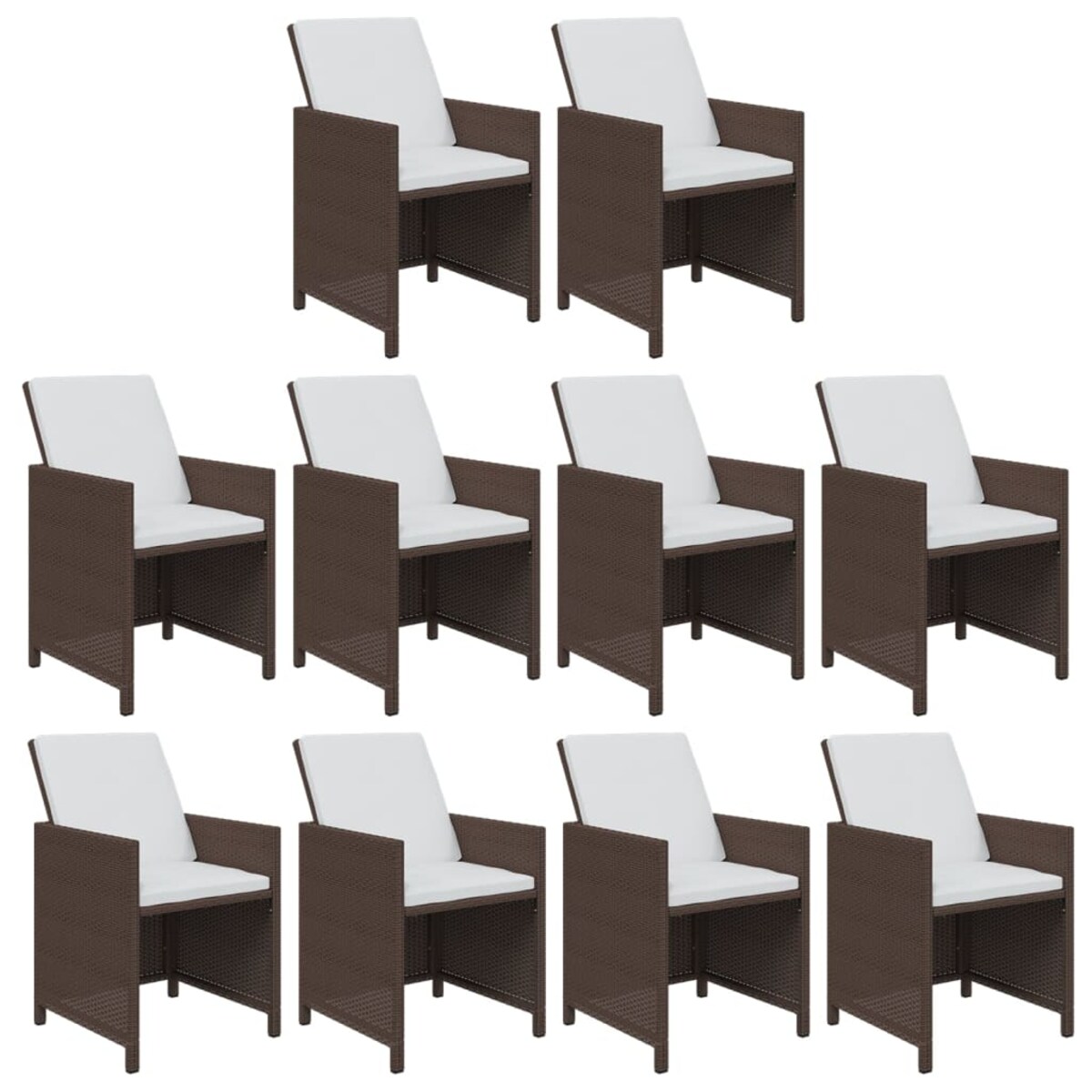 vidaXL 11-cz. zestaw mebli ogrodowych z poduszkami, polirattan, beżowy