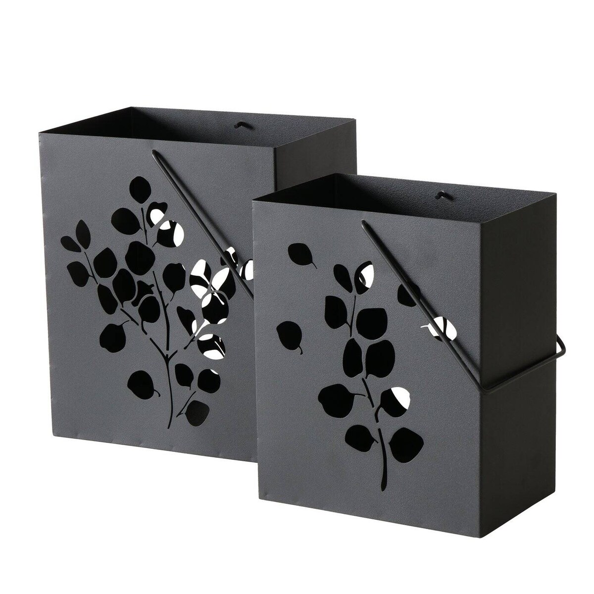 Lampion metalowy CALYPSO, czarny, 2 sztuki