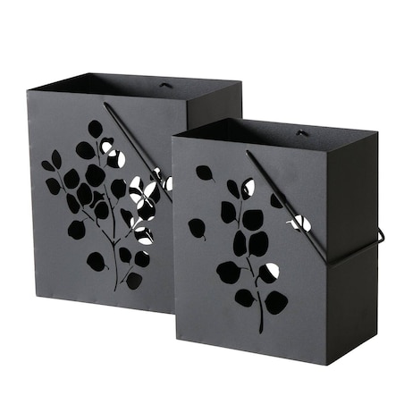 Lampion metalowy CALYPSO, czarny, 2 sztuki