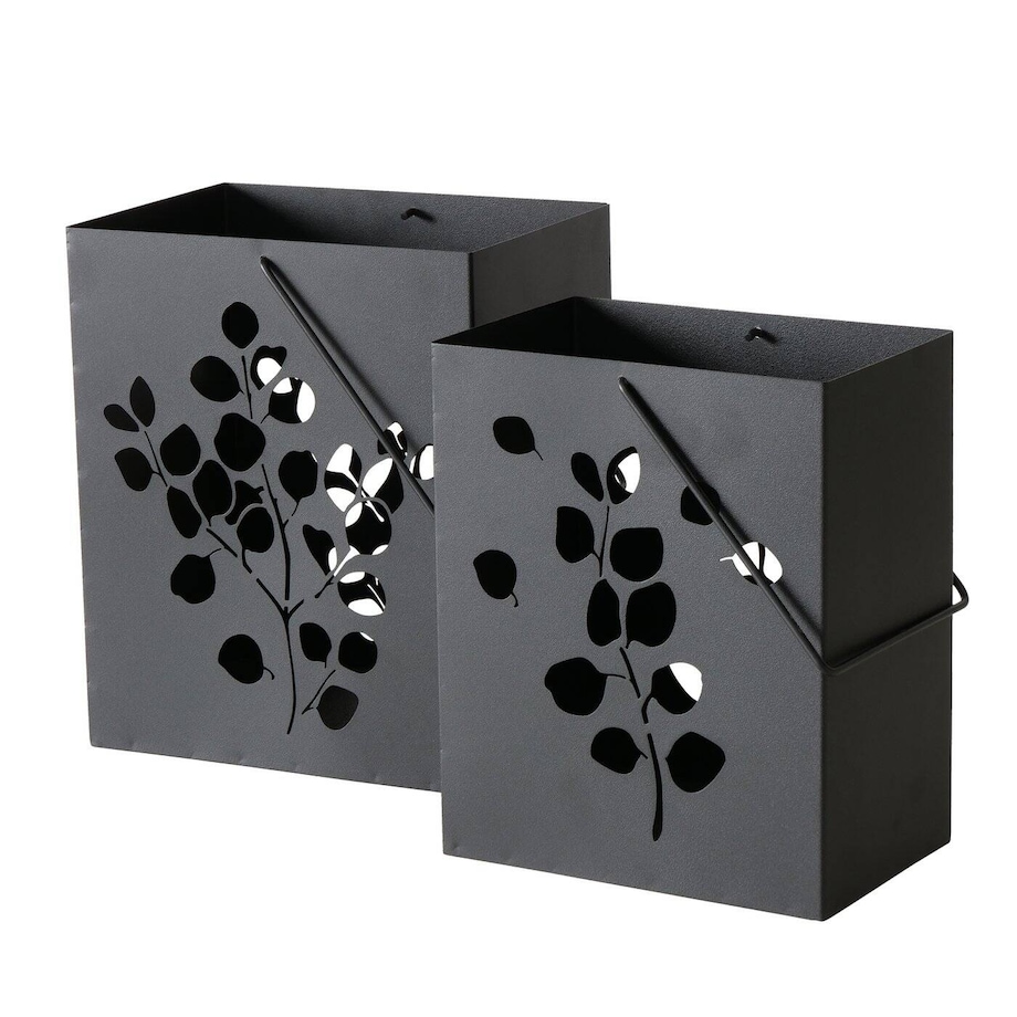 Lampion metalowy CALYPSO, czarny, 2 sztuki