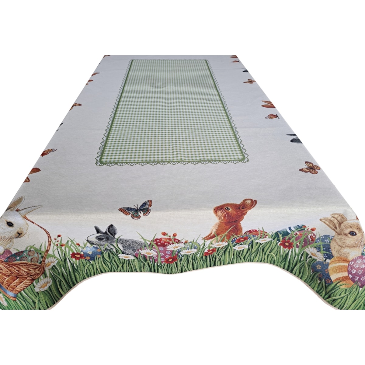 Obrus Wielkanocny 140X220 Cm Na Stół Ozdobny Dekoracyjny Zające