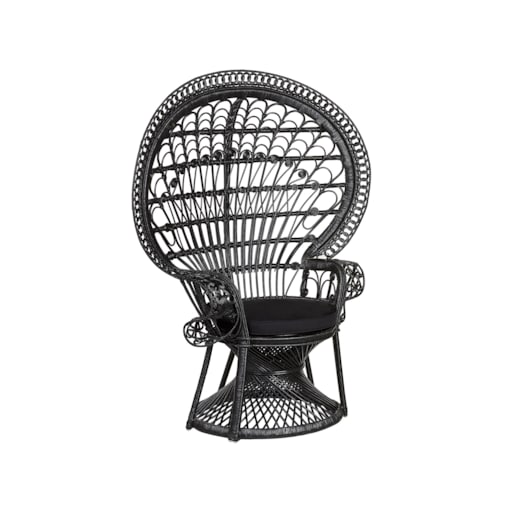 Fotel paw rattanowy czarny EMMANUELLE