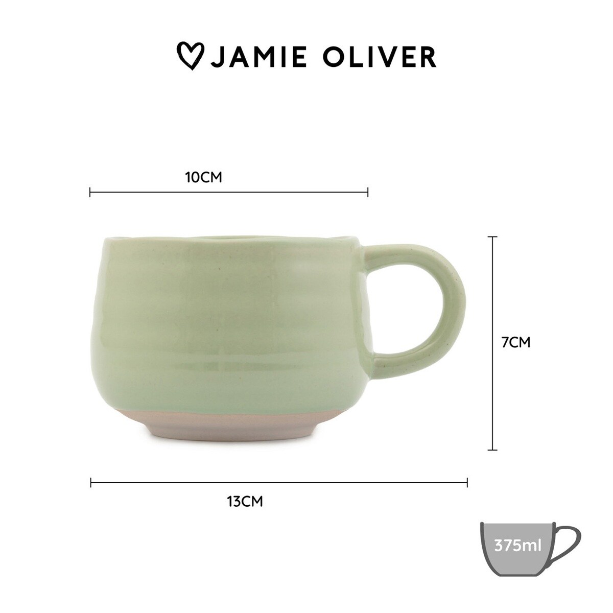 Jamie Oliver kubek ceramiczny zielony Big Love Cosy Cuppa 375 ml