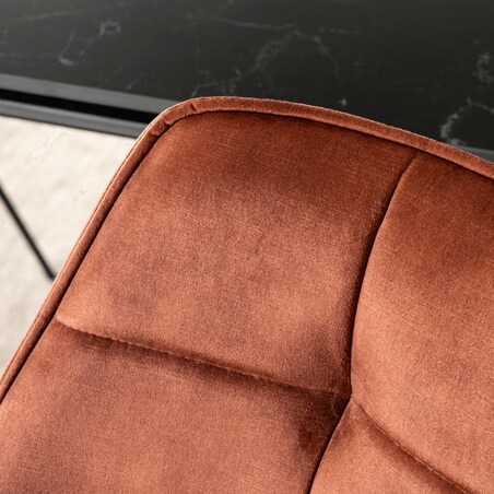 Krzesło Tapicerowane Obrotowe 360 Do Jadalni Kuchni Salonu Rude LUNA