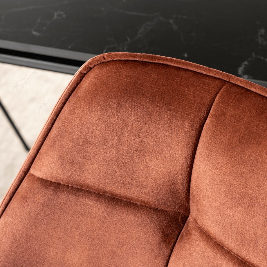 Krzesło Tapicerowane Obrotowe 360 Do Jadalni Kuchni Salonu Rude LUNA