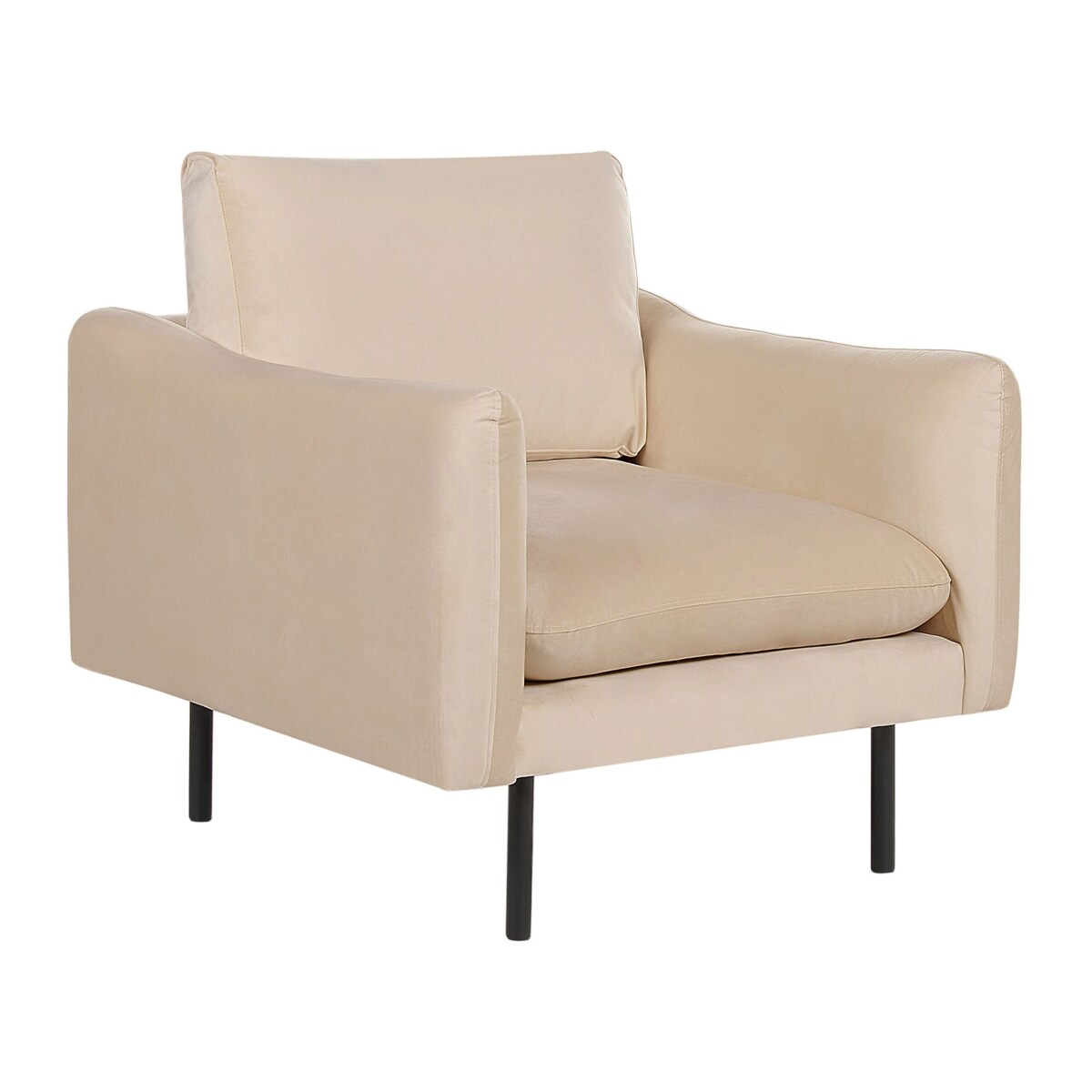 Zestaw wypoczynkowy z otomaną welurowy beżowy VINTERBRO