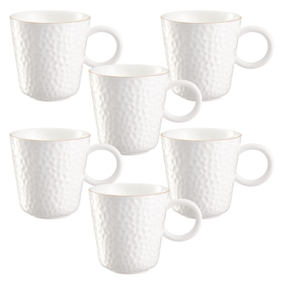 VILLA ITALIA Zestaw kubków porcelanowych 6 sztuk 500 ml PAULA