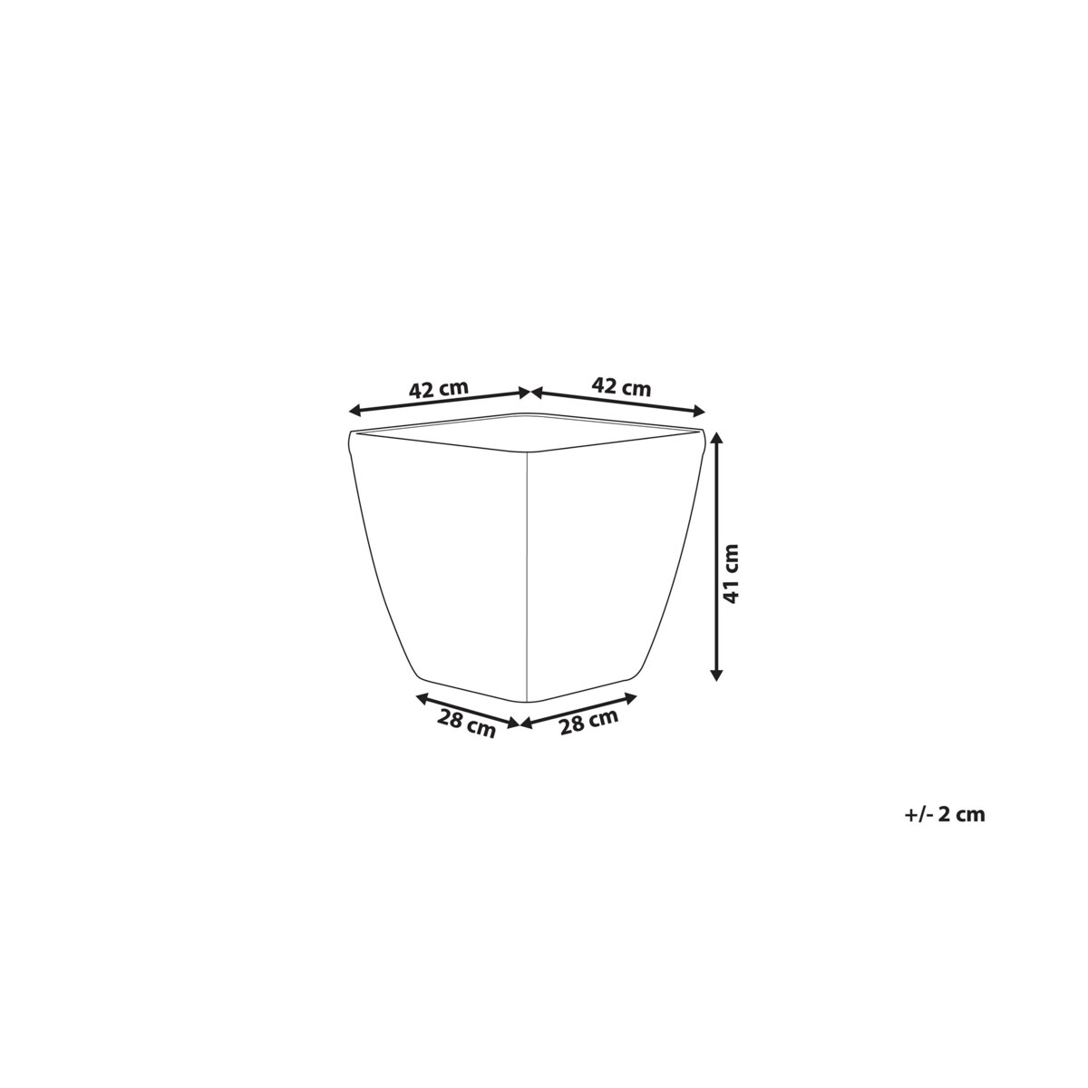 Doniczka 42 x 42 x 41 cm srebrna ASTRAS