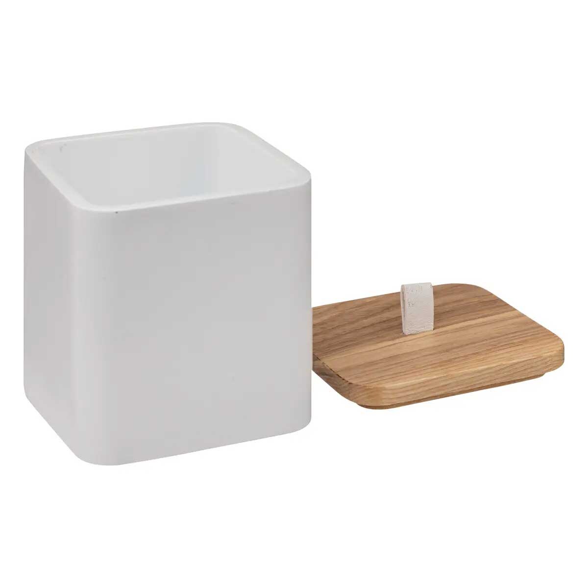 Pojemnik na waciki i patyczki NATUREO, 9,1 x 9,1 x 10,3 cm