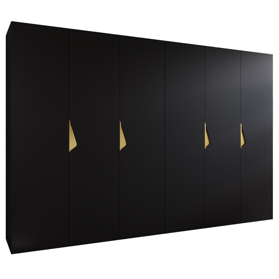 Szafa uchylna Sandi 1 300 (2X150) wys 202 cm Czarny + u Złoty