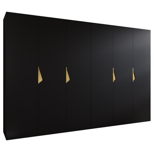 Szafa uchylna Sandi 1 300 (2X150) wys 202 cm Czarny + u Złoty