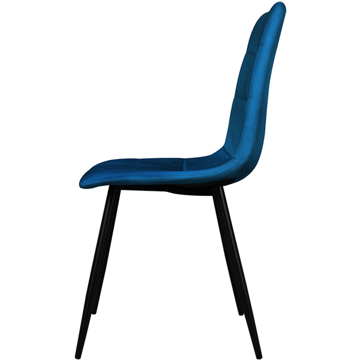 Krzesło tapicerowane do salonu jadalni welurowe pikowane granatowe