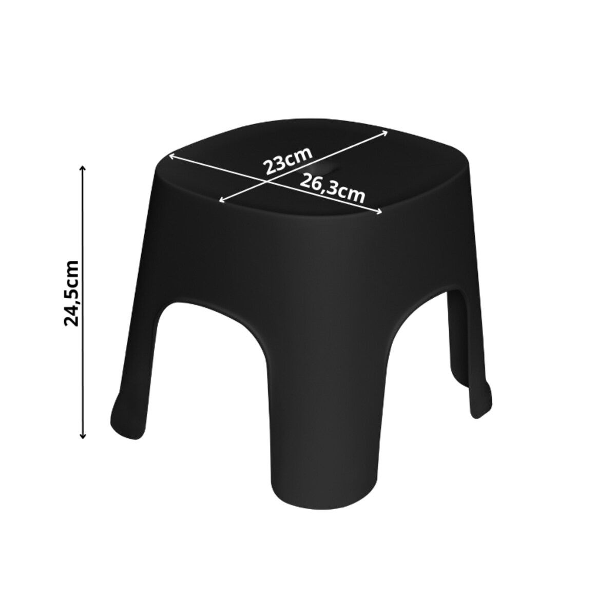 Krzesełko dla dzieci plastikowe stołek siedzisko czarne