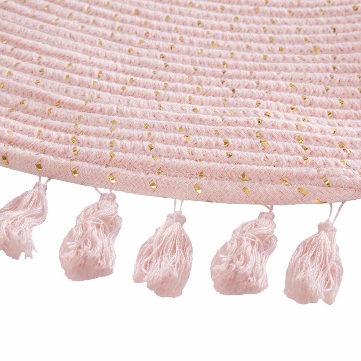 Okrągły dywan dekoracyjny Lurex, Ø 90 cm z frędzlami