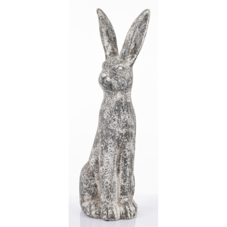 Dekoracja - cementowy szary królik wysoki 67x22x19 cm LEPORO-2 duży