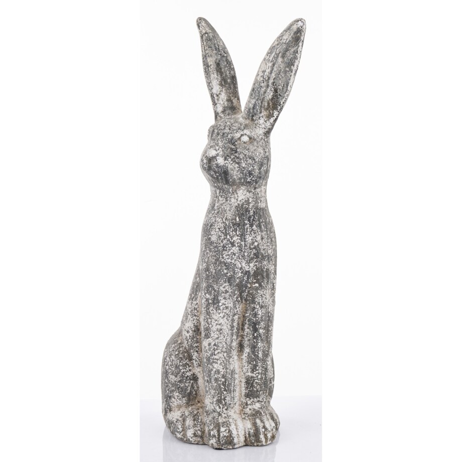 Dekoracja - cementowy szary królik wysoki 67x22x19 cm LEPORO-2 duży