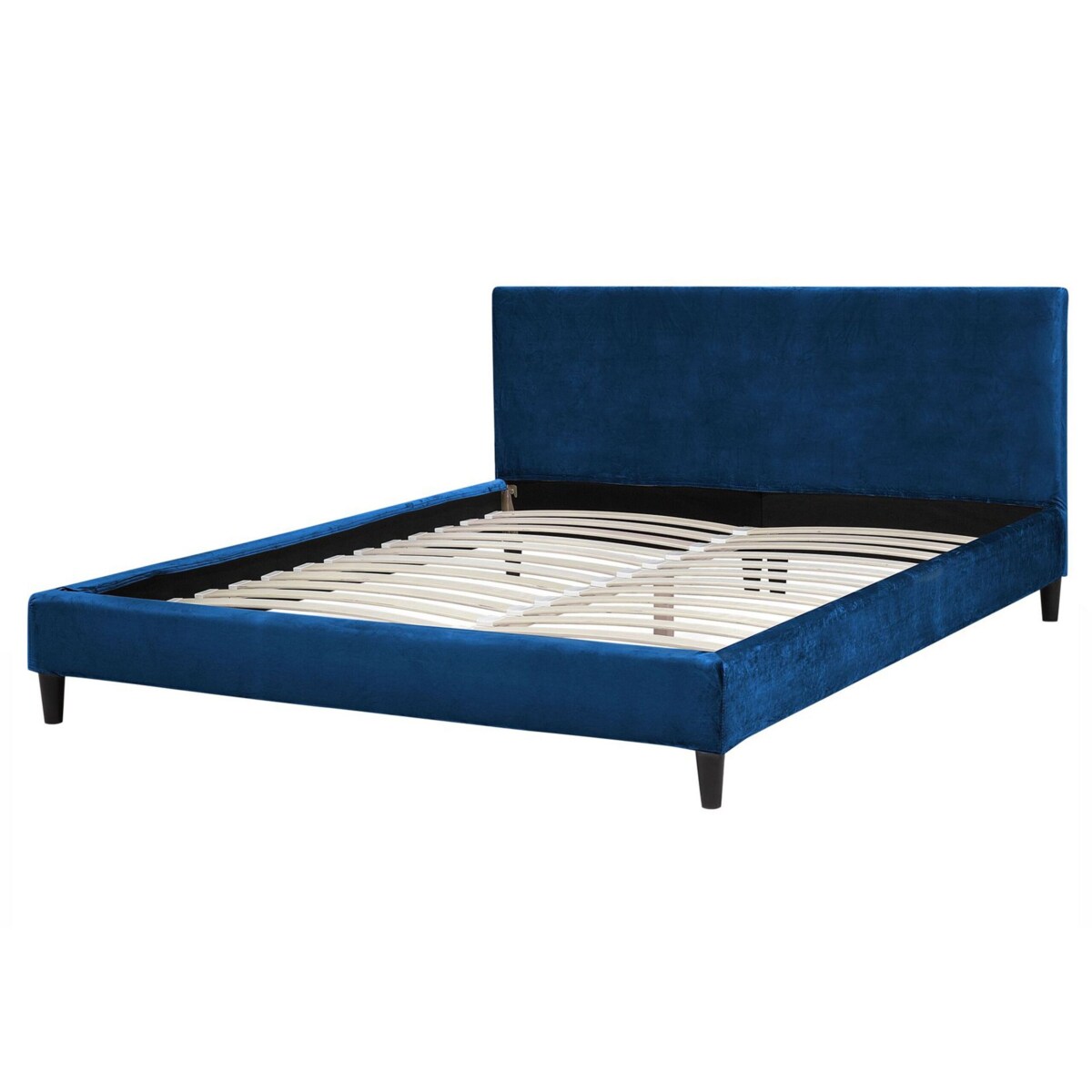 Łóżko welurowe 180 x 200 cm niebieskie FITOU