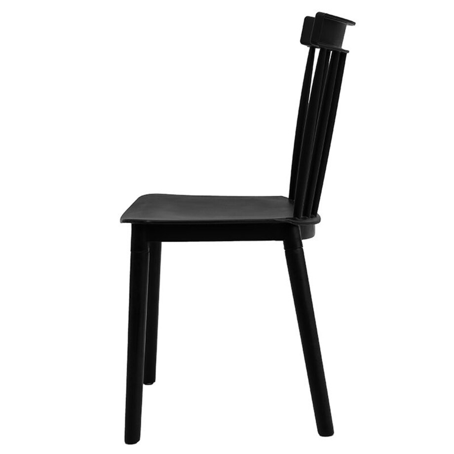 Krzesło plastikowe czarne drewniane nogi klasyczne do salonu jadalni