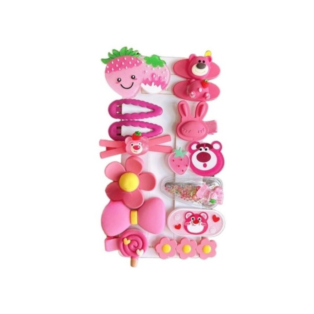 Zestaw pakiet 14w1 spinek wsuwek do włosów, kwiatki, lato róż SP448