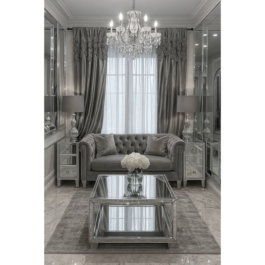 zasłona welurowa "bella rosa" z wyszywanymi różami | taśma | szary