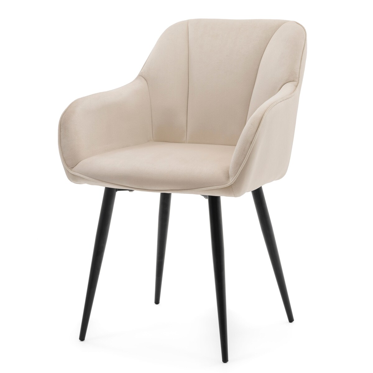 Krzesło tapicerowane welurowe LAGO velvet aksamit beżowe