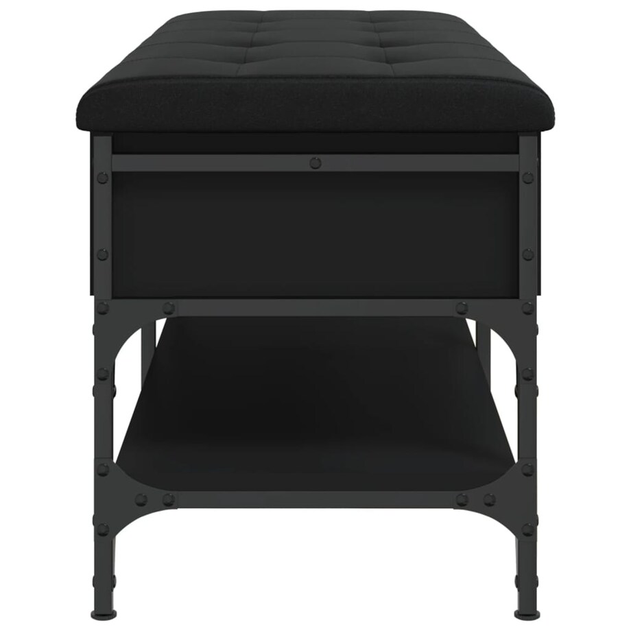 vidaXL Ławka na buty, czarna, 102x42x45 cm, materiał drewnopochodny