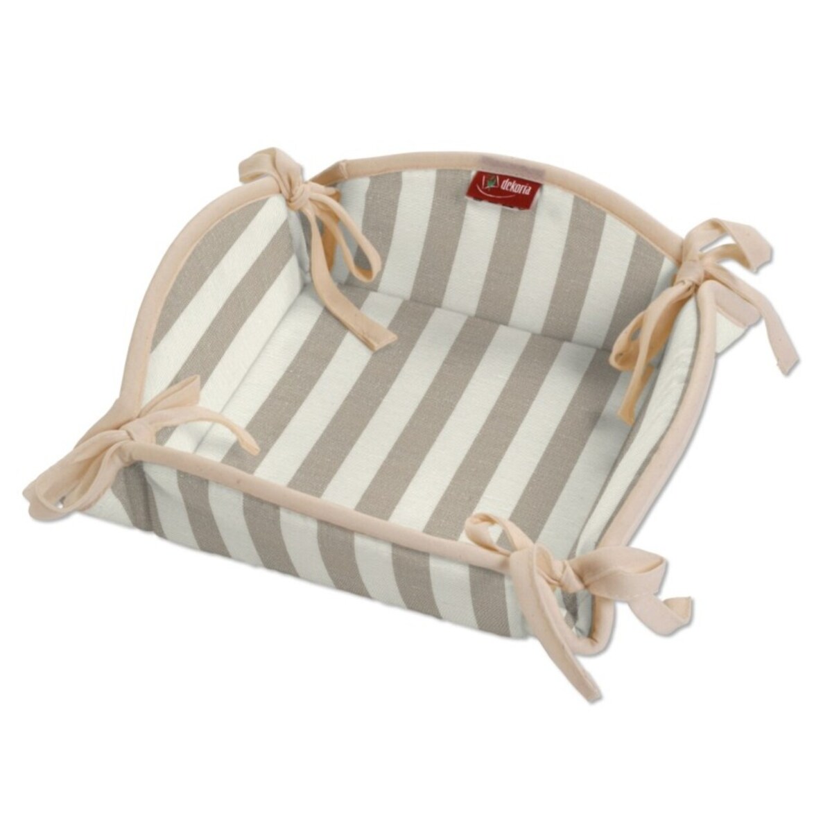 Koszyk, beżowo-białe pasy (1,5cm), 20 x 20 cm, Christmas