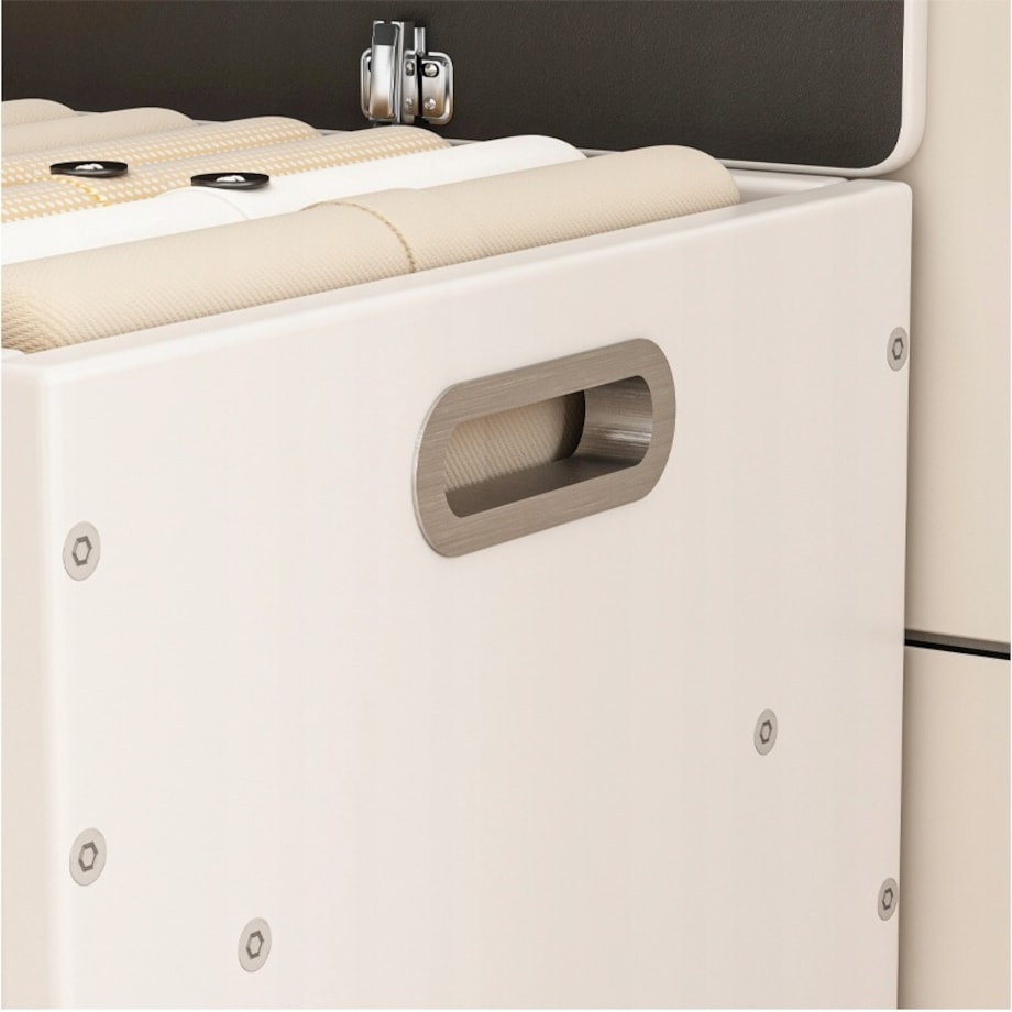 Szafka na buty z siedziskiem drewniana schowek 3 półki otwierana biała 80cm