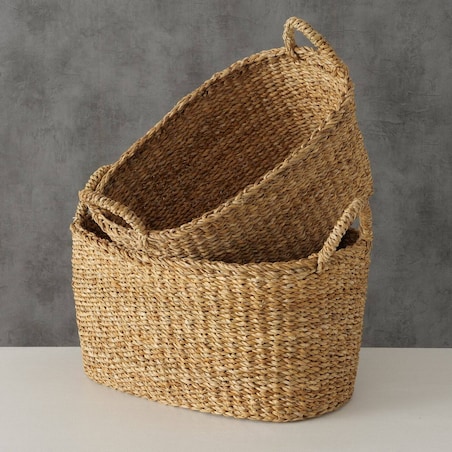 Kosze do przechowywania z uchwytami SOPHY, ręcznie plecione, 2 sztuki