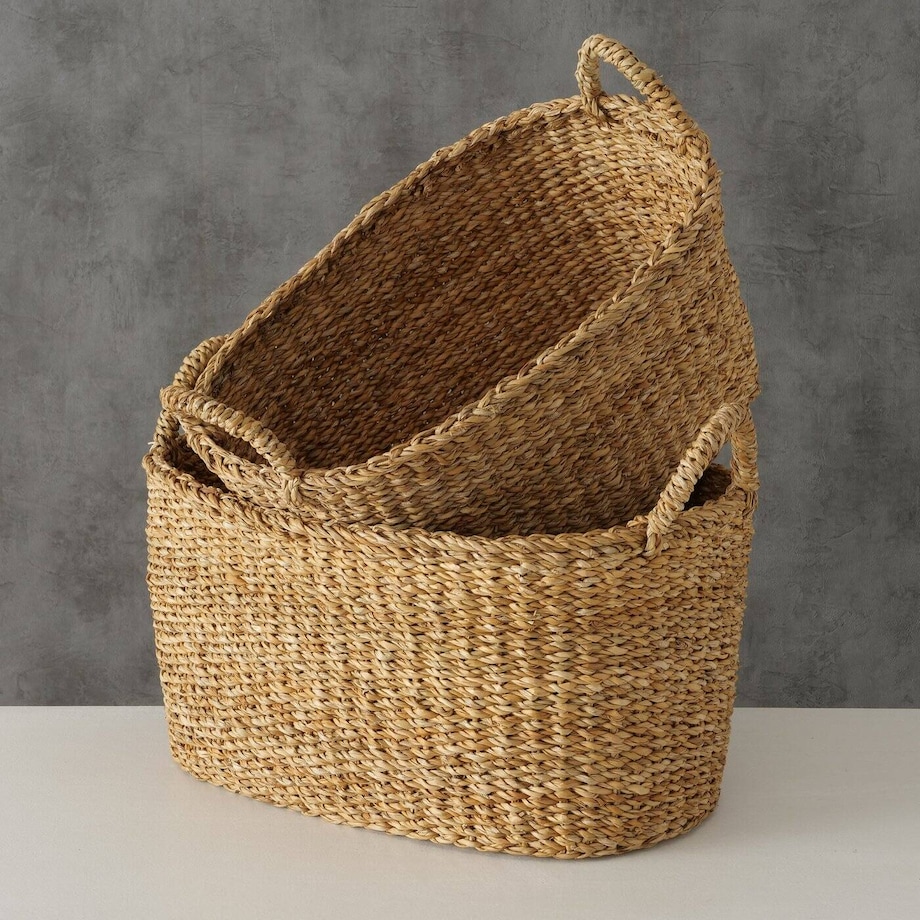 Kosze do przechowywania z uchwytami SOPHY, ręcznie plecione, 2 sztuki