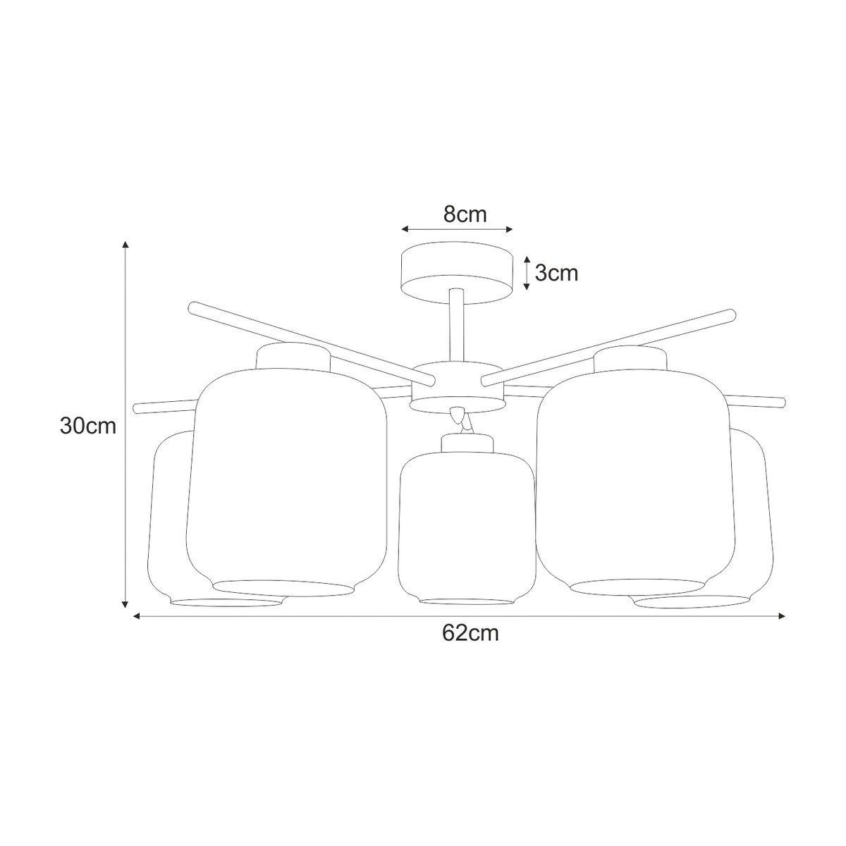 Lampa sufitowa K-5517 z serii PIEGA