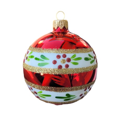 Bombka szklana 4 szt. Ø 10 cm RIFLETTORE czerwona