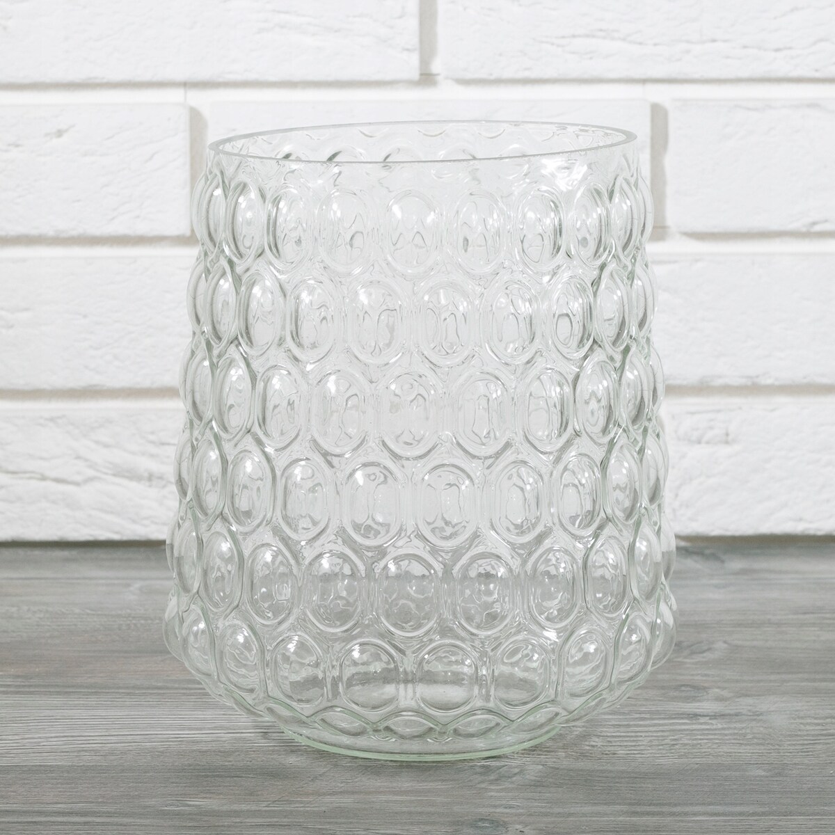 WAZON SZKLANY w kółka przezroczysty śr. 18cm