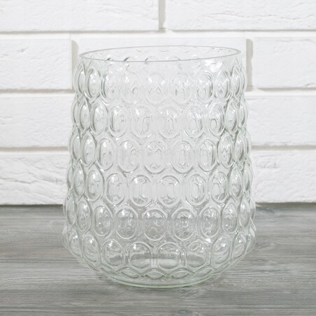 WAZON SZKLANY w kółka przezroczysty śr. 18cm
