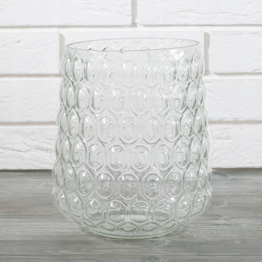 WAZON SZKLANY w kółka przezroczysty śr. 18cm
