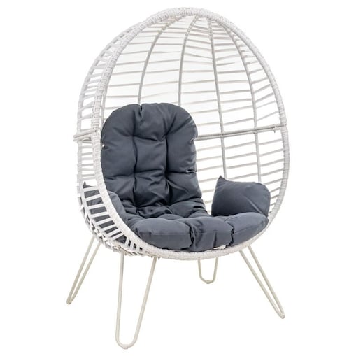 Fotel ogrodowy biały, rattanowy Malaga